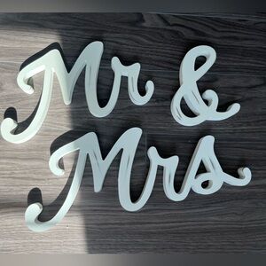 Hobby Lobby Cream 'Mr & Mrs' Script Sign